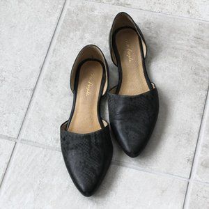 Free People Black Snakeskin Print Flats